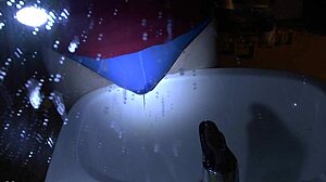 Peeing in Blue Underpants Over the Sink - What a Wet Mess!