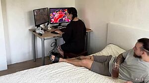 Gamer Girl Licks And Rides Stepbro With Natural Tits Leading To Facial Cumshot