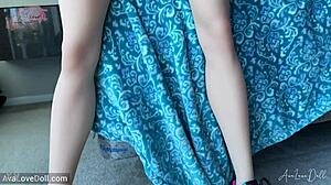 Yukiko 18yo asian teen 18+ shows naked shaved pussy close-up and small boobs on jiusheng doll