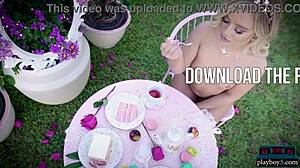 Big Round Ass Blonde Milf Strips Lingerie And Panties Outdoors To Get Naked With Playboy