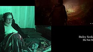 brunette bbw with glasses and big natural tits plays naked through alan wake 2 part 13