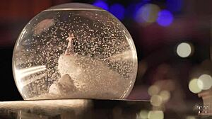 Asian teen and muscular friend dive into lesbian sex with blowjob and cumshot before christmas