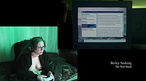 brunette bbw with glasses and big natural tits plays naked through alan wake 2 part 13