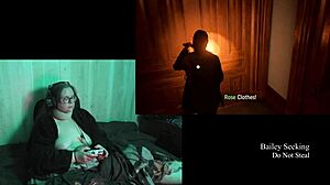 brunette bbw with glasses and big natural tits plays naked through alan wake 2 part 13