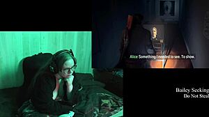 brunette bbw with glasses and big natural tits plays naked through alan wake 2 part 13