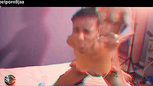 joy riding that massive cock in her tight ebony pussy, moaning loud