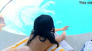 Tia Cyrus 19 Yo Cutie Poolside Big Dick Pov Blowjob And Cum Load Facial