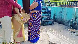 Indian outdoor threesome with stepdaughter and stepmom banging young boy.