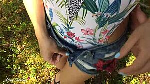 Stranger Fucks Brunette College Girl Mouth And Pussy In Outdoor Public Spot