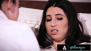 Girlsway - horny stacked doctor angela white raw fucks grateful patient serena blair