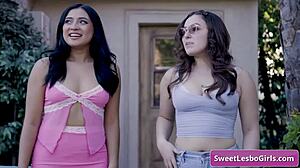 Leana Lovings Ophelia Purr Naughty Busty Girls Strip And Lick Tits Pussies