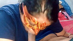 neha bhabhi handles a big cock with deep sucking, leading to a mouthful cumshot and swallow in this homemade compilation of cum in mouth and facial fun