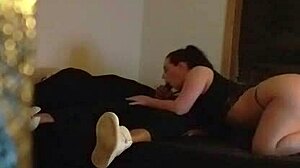 Amber has a warm mouth for rookie cameraman in homemade session