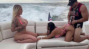 Kali Roses And Brandyslicious Suck Big Cock Before Doggystyle Fucking On Yacht