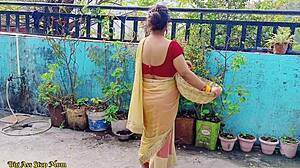 Indian outdoor threesome with stepdaughter and stepmom banging young boy.