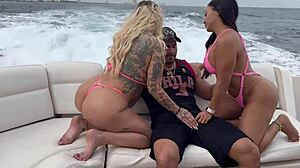Kali Roses And Brandyslicious Suck Big Cock Before Doggystyle Fucking On Yacht