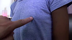 She experiences the deep thrust of a big love muscle throbbing inside her back during intense interracial double penetration.