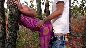 Amateur Russian Couple Outdoor Sex Where Photographer Licks Pussy And Fucks Nude Model In The Forest Homemade Style