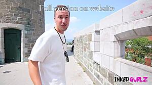 Tattooed Busty Brunette Babe Gets Rough Deepthroat and Tight Pussy Fucked by Jessy Jones