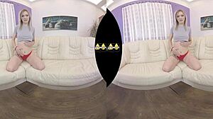 hey i tried vr piss play with close up dildo fucking on the sofa as a blonde teen