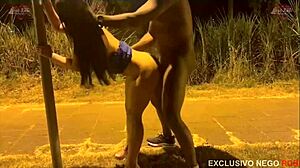 Hotwife Paolla Takes 23 Cm Big Cock in Tight Pussy Outdoor Public