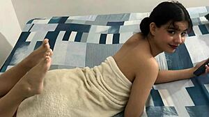 Hermanastra Shares Bed With Hermanastro Leading To Hard Creampie Fucking In Doggystyle And Bent Over Positions