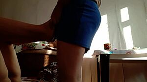 While my milf stepmom jerks off on my feet, I masturbate my pussy to orgasm.