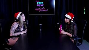 Safada Demonstrates Blowjob and Strips Showing Beautiful Tits After Discussing Professional Actors and Loving Exhibitionism