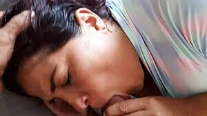 Colombian curvy latina with big natural tits fucks stepson in bedroom