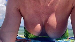 Hey, check this hot italian milf artemisia love rocking a micro bikini at miami public beach 😍 big tits fetish outside, so sexy!