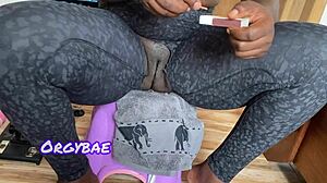 Ebony Wife Teases Cuckold Husband in Foot Fetish Couple Bedroom Scene