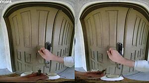 Oh wow, this blonde slut cheats on husband with milkman in stockings and gets cum on tits!