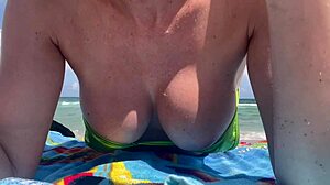 Hey, check this hot italian milf artemisia love rocking a micro bikini at miami public beach 😍 big tits fetish outside, so sexy!