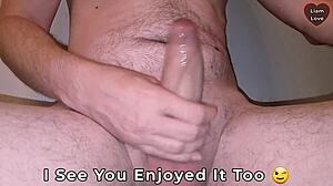 Shaved penis grows big thick cock hard and cumming