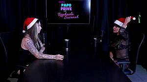 Safada Demonstrates Blowjob and Strips Showing Beautiful Tits After Discussing Professional Actors and Loving Exhibitionism