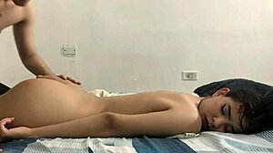 Hermanastra Shares Bed With Hermanastro Leading To Hard Creampie Fucking In Doggystyle And Bent Over Positions