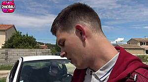 Hey, she gets fucked in a field right after classes