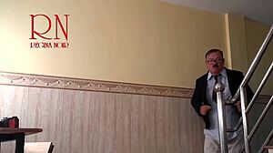 Hey, check out this cheating housewife with plumber and cuckold husband in kitchen scene 2