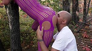 Amateur Russian Couple Outdoor Sex Where Photographer Licks Pussy And Fucks Nude Model In The Forest Homemade Style