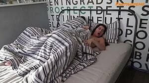 Stepmom, why join your stepdaughter's sex with tattooed guy in ffm threesome on pantyhose?