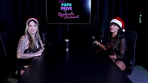 Safada Demonstrates Blowjob and Strips Showing Beautiful Tits After Discussing Professional Actors and Loving Exhibitionism