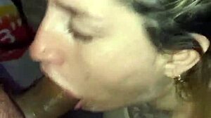 My friend came over, and I gave him a deepthroat blowjob until cumshot.