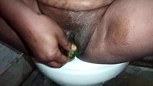 oh my god, this indian aunty's squirting in the bathroom! then her not brother fucks her hardcore with creampie!
