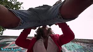 Polish Milf Boss Caught Giving Sloppy Blowjob to Big Dick in Public POV Outdoors