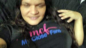 Latina BBW flaunts big ass in white panties for Wilson