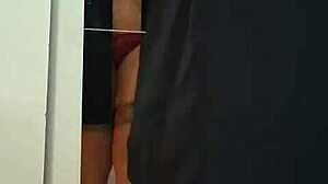 Are you watching mom apply cream in her underwear?