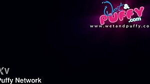 festive frolick features rebeca with wet puffy close up clit piercing toys