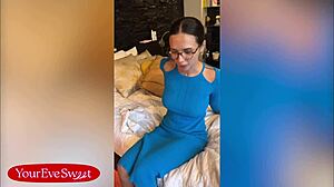 glasses on while i play with my wet pussy for you eve sweet