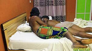 She craves that big black cock pounding her hairy ebony pussy in the bush