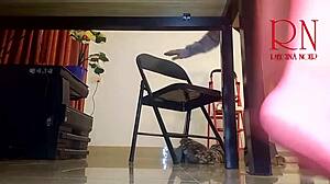 so this monday in the office, the employee skips panties to tease her boss. she gets pussy licked, sucks dick, and submits in curvy maid lingerie at work.